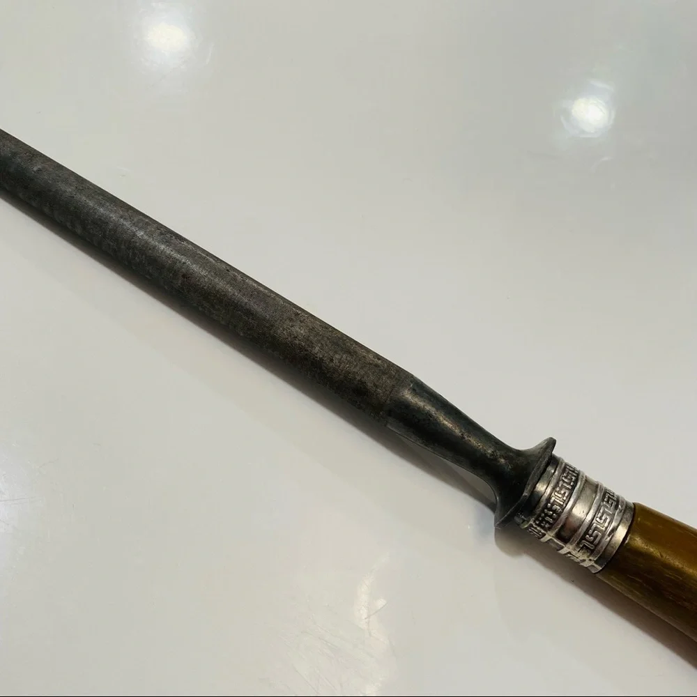 Vintage Sterling Silver Knife Sharpener Honing Steel Rod with Bakelite handle - Picture 3 of 12